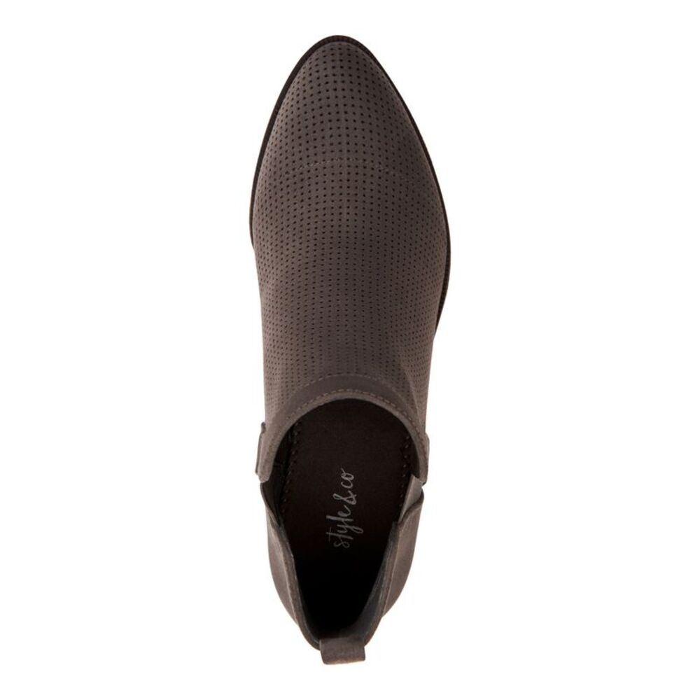 STYLE & COMPANY Womens Gray Gore Myrrah Almond Toe Block Heel Booties 6 M - Picture 3 of 5